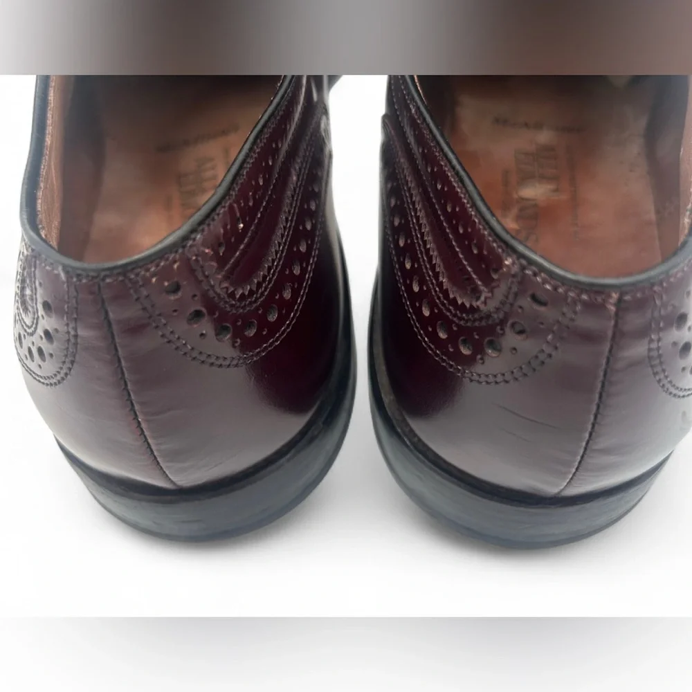 Allen Edmonds McAllister Oxblood Wingtip Oxford 14D USA Leather Dress Shoe